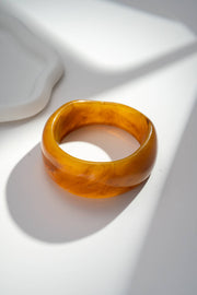 Bracelets Jonc Résine Femme – Écru Terracotta Brun